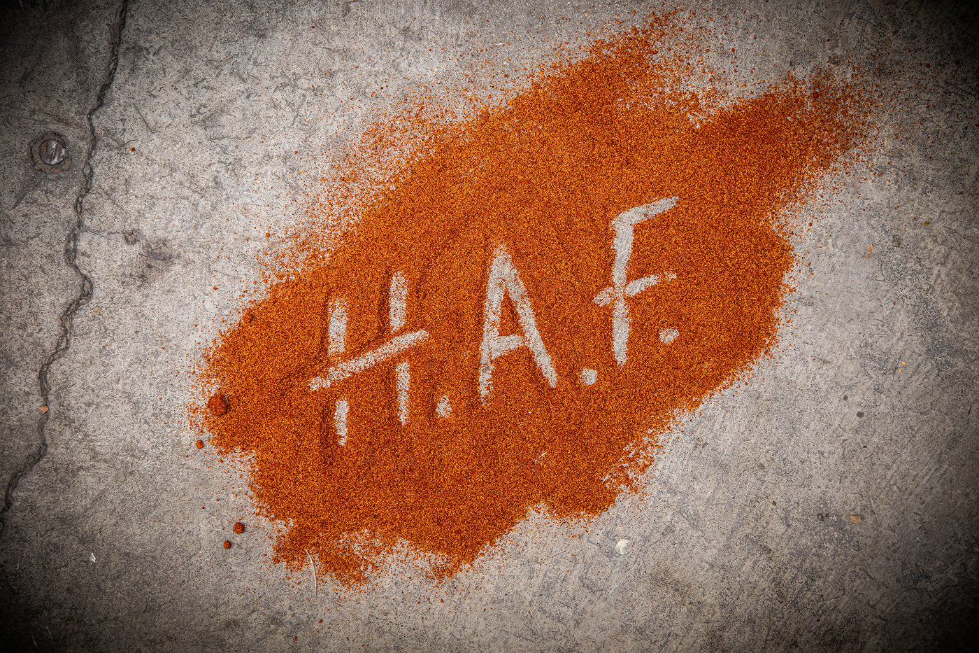 HAF written in Tap Out Dust